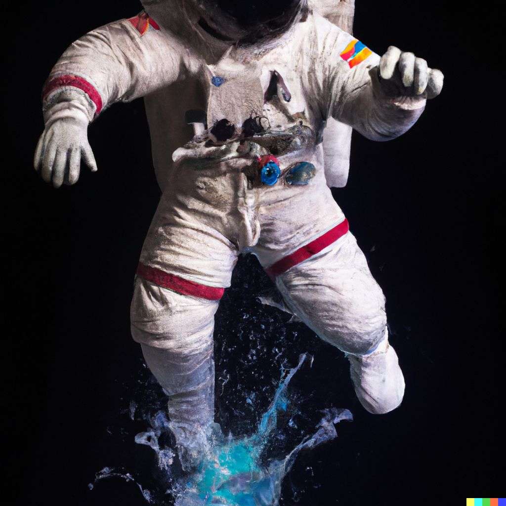 an astronaut, photograph, very fast shutter speed, 0.001s